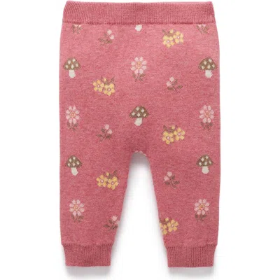 Purebaby Magical Forest Knit Girls Leggings In Pink