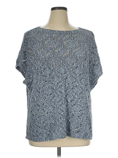 Pre-owned Purejill Poncho In Blue