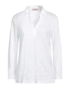 Purotatto Woman Polo Shirt White Size 6 Linen