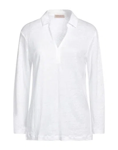 Purotatto Woman Polo Shirt White Size 6 Linen