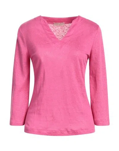 Purotatto Woman Sweater Fuchsia Size 8 Linen In Pink