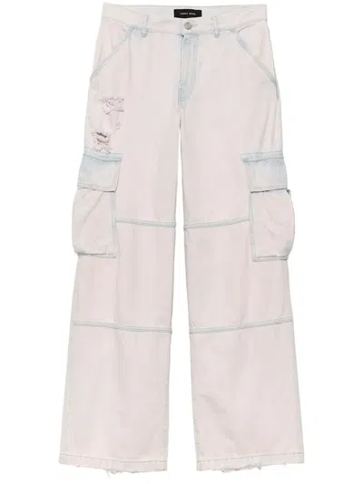 Purple Brand Bleached-effect Cargo Jeans In Neutrals