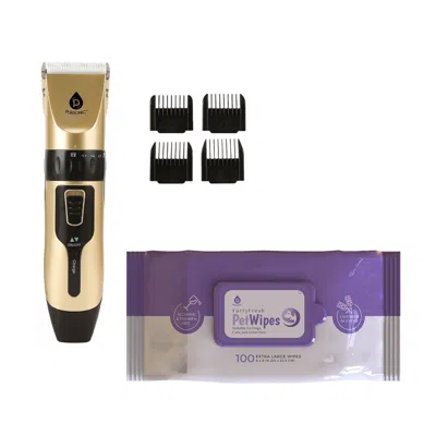 Pursonic Pet Care Bundle: Furry Fresh Lavender Pet Wipes & Rechargeable Pet Hair Trimmer - Complete Grooming  In Purple