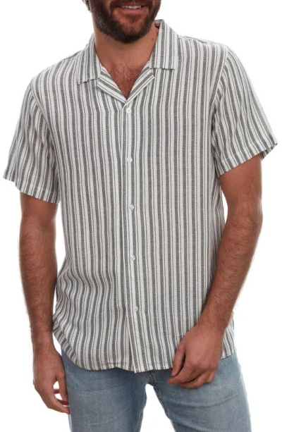 Px Stripe Print Camp Shirt In White