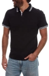 Px Textured Tipped Cotton Polo In Black