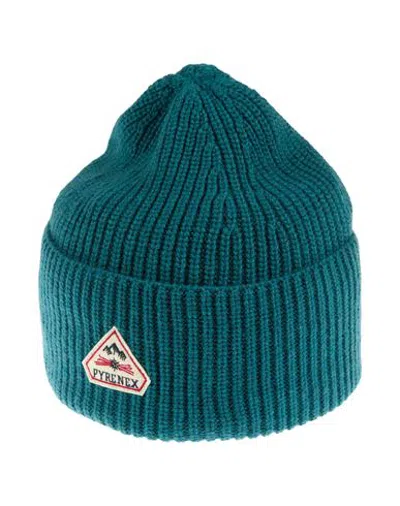 Pyrenex Man Hat Deep Teal Size Onesize Viscose, Wool, Recycled Polyamide, Cashmere In Green