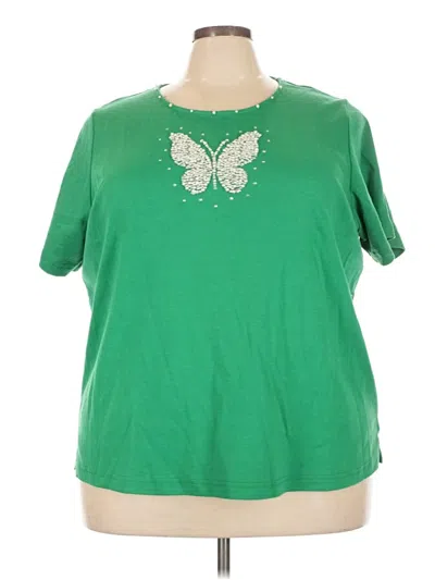 Pre-owned Quacker Factory Short Sleeve T-shirt In Green
