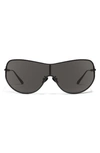 Quay Balance 51mm Shield Sunglasses In Matte Black,smoke