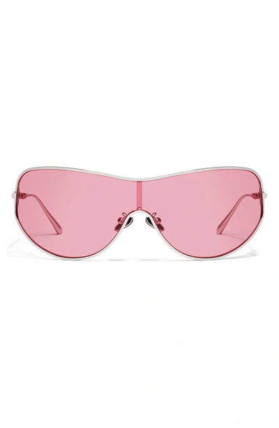 Quay Balance 51mm Shield Sunglasses In Silver & Rose