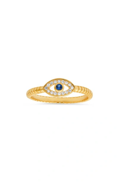 Queen Jewels Evil Eye Cz Ring In Gold