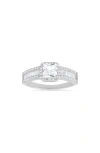 Queen Jewels Princess Cut Cz Engagement Ring In Silver