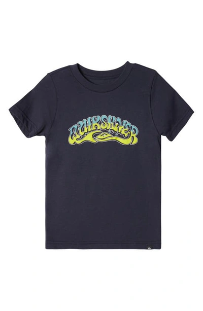 Quiksilver Kids' Bubble Arch Graphic T-shirt In Dark Navy