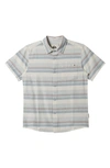 Quiksilver Kids' Oxford Stripe Short Sleeve Woven Shirt In Blue Fog
