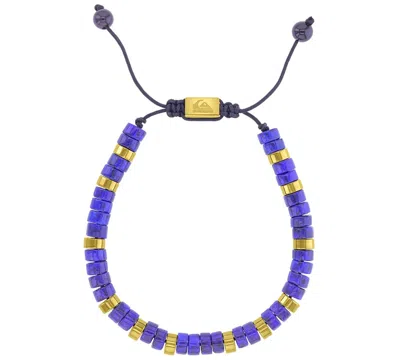 Quiksilver Men's 18k Gold-plated Steel Onyx Lapis Adjustable Slider Bracelet In Purple
