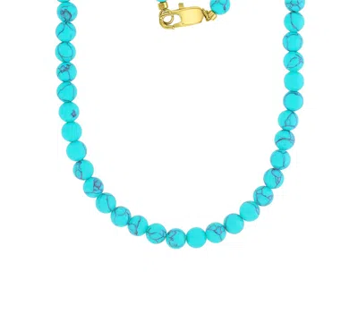 Quiksilver Men's 18k Gold-plated Steel Yellow Lock Necklace In Blue