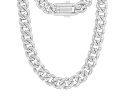 Quiksilver Men's Platinum-plated Steel Miami Cuban Chain Necklace In Metallic