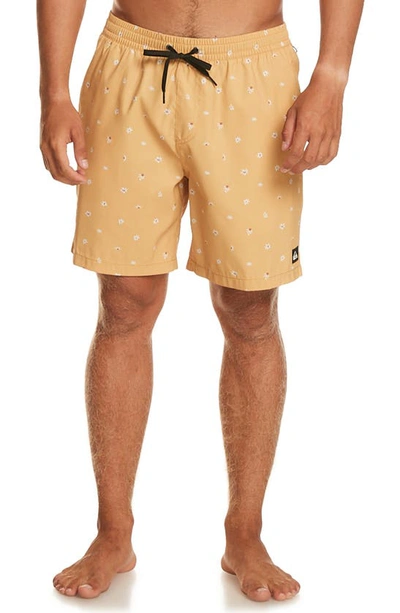 Quiksilver Re-mix Volley Trunks In Mustard