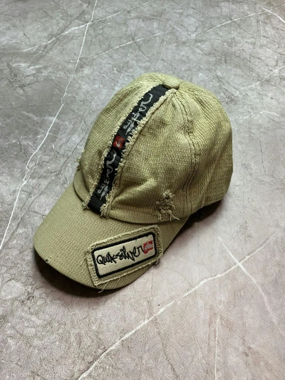 Pre-owned Quiksilver X Surf Style Quiksilver Vintage Cap Big Logo Y2k Surf Style In Gold