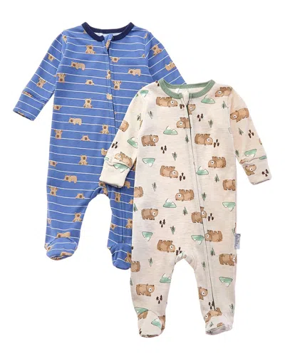 Quiltex Kids' 2pk Family Love Footed Coverall In Blue