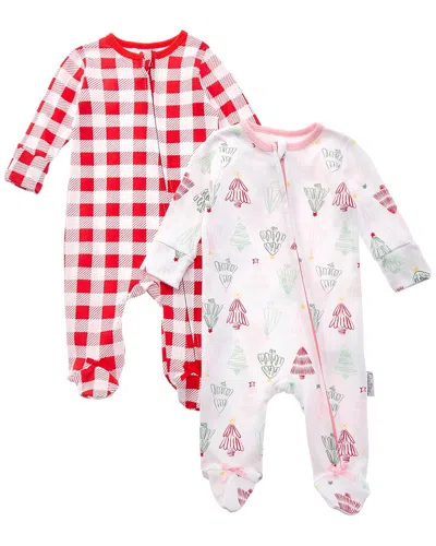 Quiltex Kids' 2pk Holidays Footed Coverall In Multi