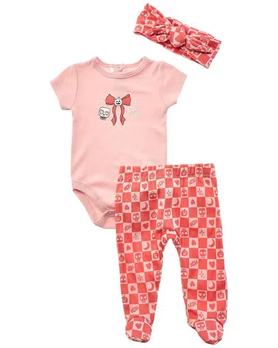 Quiltex Babies' 3pc Hey Boo Pant Set In Pink