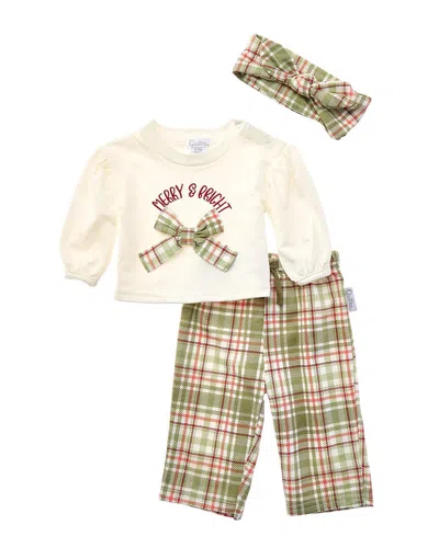 Quiltex Kids' 3pc Merry & Bright Pant Set In Brown