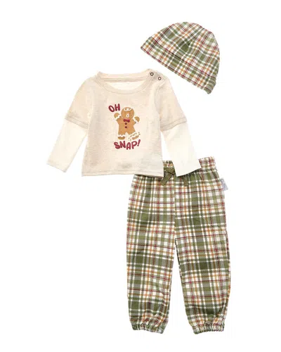Quiltex Babies'  3pc Oh Snap Pant Set In Neutral