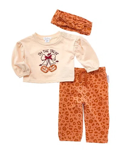 Quiltex Kids' 3pc Pumpkin Cherries Pant Set In Multi