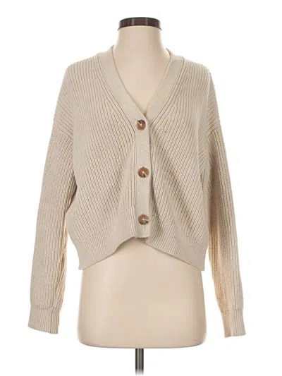 Pre-owned Quince Cardigan Sweater In Tan