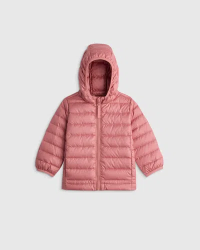 Quince Kids' Lightweight Down Hooded Puffer Jacket In Pink
