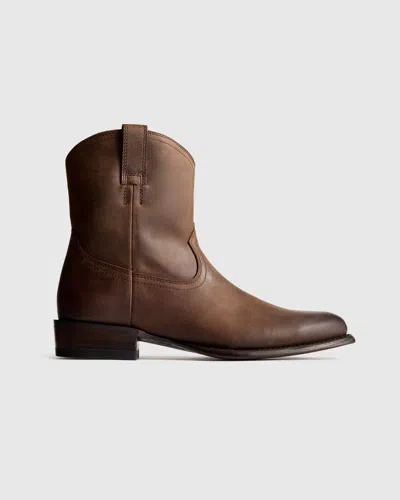 Quince Men's Crafted Leather Western Zip Boot In Brown