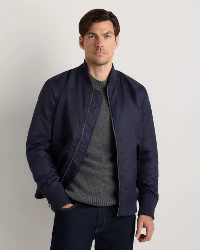 Quince Men's Flight Nylon Bomber Jacket In Blue