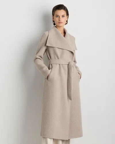 Quince Women's Double-faced Merino Wool Draped Collar Wrap Coat, Size Medium, Wool/nylon In Brown