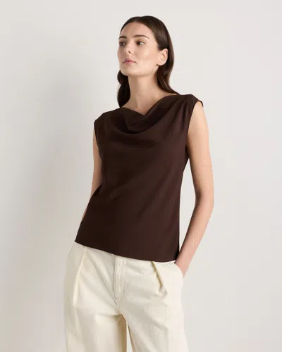 Quince Women's Draped Matte Cowl Neck Tank Top In Gray