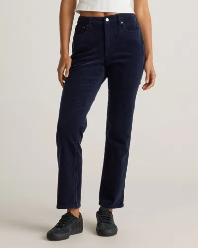 Quince Women's Organic Stretch Corduroy Straight Leg Pants In Deep Navy
