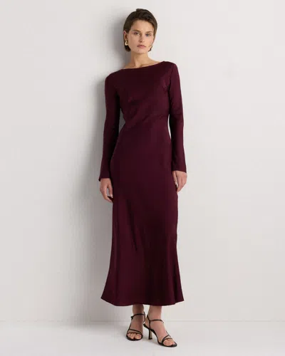 Quince Women's Washable Stretch Silk Long Sleeve Maxi Dress