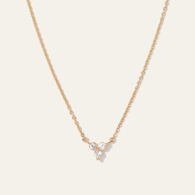 Quince Women's White Sapphire Triad Necklace In Gold