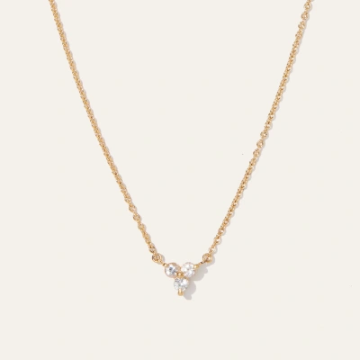 Quince Women's White Sapphire Triad Necklace In Gold Vermeil