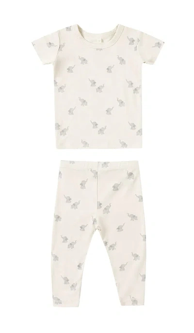 Quincy Mae Bamboo Short Sleeve Pajama Set In Elephants