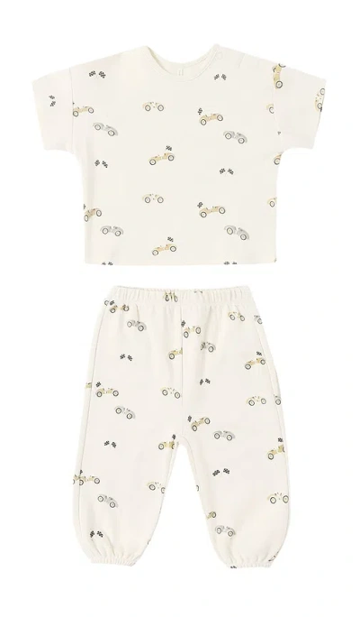 Quincy Mae Jersey Tee & Pant Set In Race Car