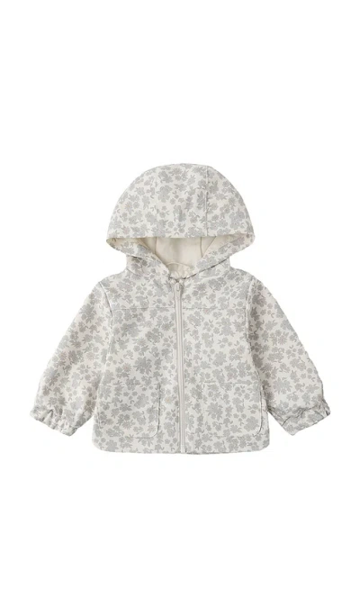 Quincy Mae Rain Coat In Blue Floral