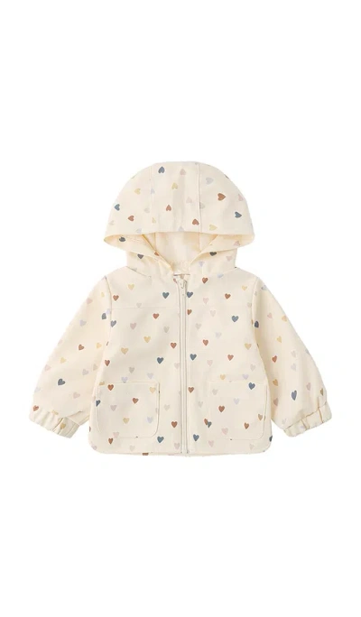 Quincy Mae Rain Coat In Confetti Heart Small