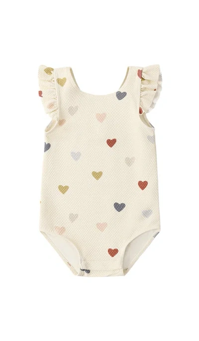Quincy Mae Scoop Back One Piece Swimsuit In Confetti Hearts