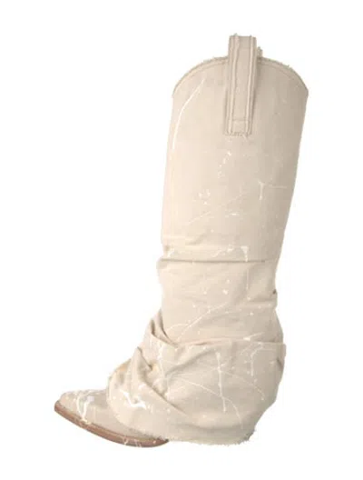 Pre-owned R13 Canvas Printed Boots In Neutrals