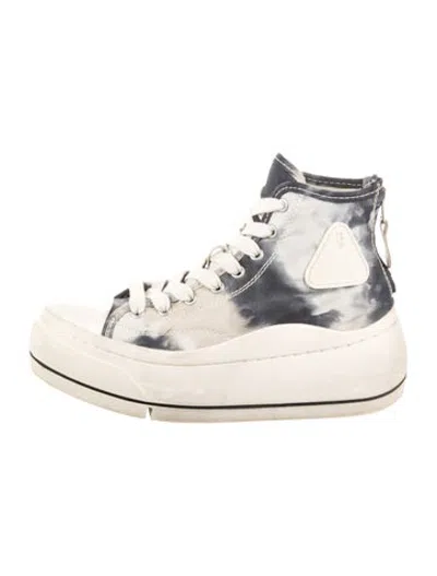 Pre-owned R13 Canvas Tie-dye Print Sneakers In White