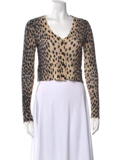 Pre-owned R13 Cashmere Animal Print Sweater In Neutrals