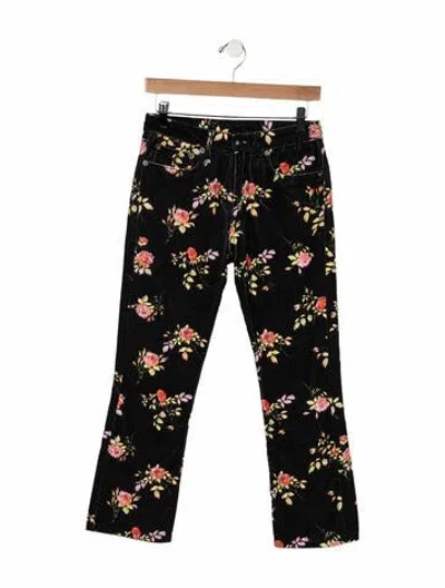 Pre-owned R13 Floral Print Flared Pants In Blue