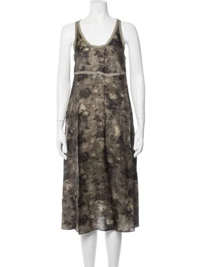 Pre-owned R13 Floral Print Midi Length Dress In Green