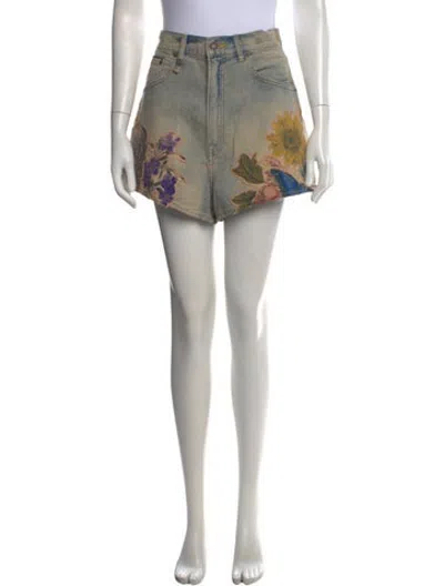 Pre-owned R13 Floral Print Mini Shorts In Blue
