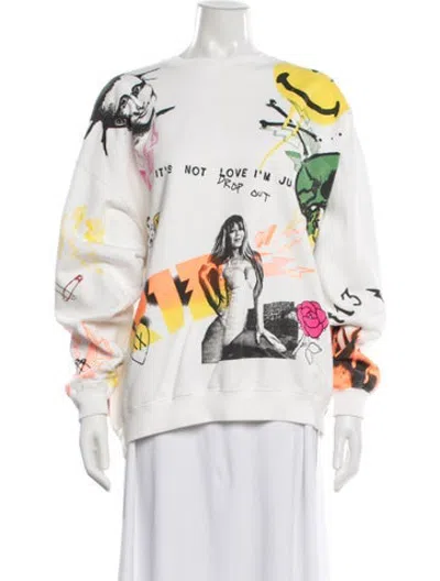 Pre-owned R13 Graphic Print Crew Neck Sweatshirt In Neutrals